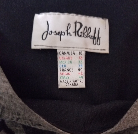 Joseph Ribkoff Gray Knit Dress Black Detail Size 10 - Picture 2 of 8